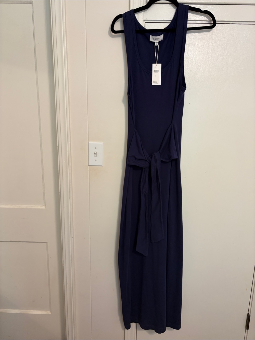 Anthropologie L Space Sleeveless Tie-Waist Maxi Dress - Navy-NWT